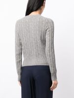 POLO RALPH LAUREN - Women Cable Knit Cashmere Classic Long Sleeve Cardigan - Image 3