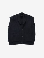MARGARET HOWELL - Women English Rib Shawl Collar Waistcoat - Image 4