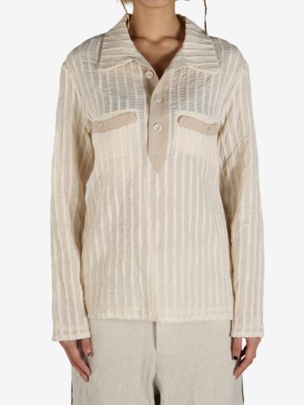 COMMUNS - Women Vintage Striped Long Sleeve Shirt