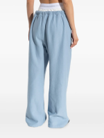 T BY ALEXANDER WANG - Women Logo Elastic Exposed Brief Wide Leg Sweatpant - Image 2