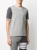 THOM BROWNE - Men Short Sleeve Ringer Tee In Medium Weight Jersey - Image 2