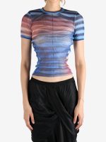 JEAN PAUL GAULTIER - Women Mesh Printed "Air" Tee