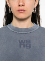 T BY ALEXANDER WANG - Women Essential Terry Crew Puff Paint Logo Sweatshirt - Image 4