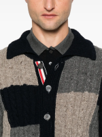 THOM BROWNE - Men Patchwork Baby Cable Intarsia Mock Neck Knitwear - Image 4