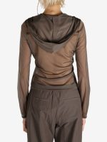 AMOMENTO - Women Sheer Hooded Zip Up Jumper - Image 3