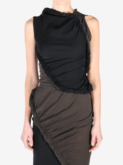 Black top worn by a person, showing the top's fit