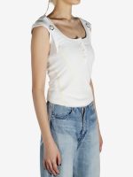 HYEIN SEO - Women Back Strap Henley Top - Image 2