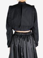 COMME DES GARCONS  NOIR - Women Ruffle Trimmed Stand Collar Long Sleeve Blouse - Image 3