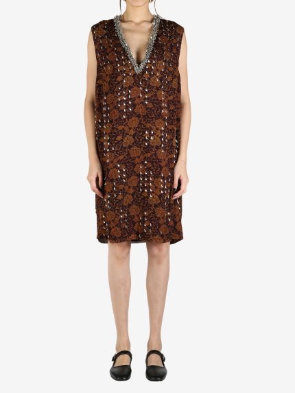 DRIES VAN NOTEN - Women Embellished V-Neck Dress