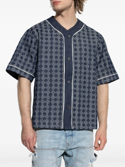 AMIRI - Men Ma Quad Denim Baseball Shirt