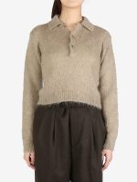AURALEE - Women Brushed Super Kid Mohair Knit Short Polo - Image 3