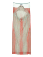 JEAN PAUL GAULTIER - Women Draped Pinstripe Body Morphing Long Skirt - Image 6