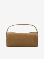 Tan bags, front view