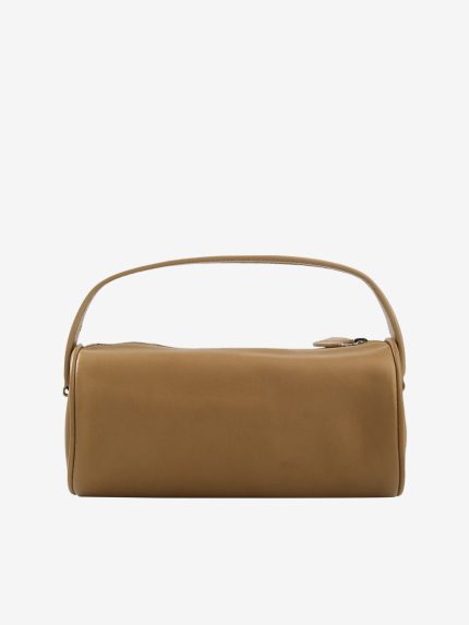 Tan bags, front view