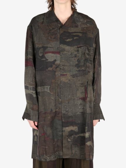 ZIGGY CHEN - Men Digital Print High Neck Long Shirt