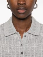 THOM BROWNE - Women Seersucker Knit Tweed Jacquard Sleeveless Polo Mini Dress - Image 4