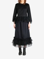 COMME DES GARCONS  NOIR - Women Waist Tulled Accent LS Top - Image 4