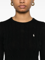 POLO RALPH LAUREN - Women Cable Knit Cotton Crewneck Sweater - Image 4