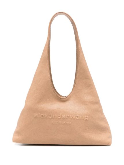 Tan bags, front view