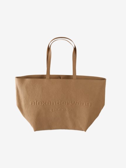 Tan bag, front view
