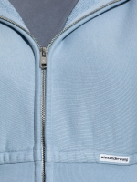 T BY ALEXANDER WANG - Women Branded Seam Label Cropped Zip Up Hoodie - Image 4
