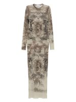 JEAN PAUL GAULTIER - Women Mesh Printed "Médaillon" Long Dress - Image 5