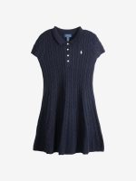 POLO RALPH LAUREN - Girls Short Sleeve Cotton Cable Knit Polo Dress