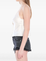 ALEXANDER WANG - Women Snap Front Cami Lace Trim Top - Image 3