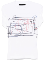 ALAINPAUL - Women Fitted Elastics Multicoloured Print T-shirt - Image 5