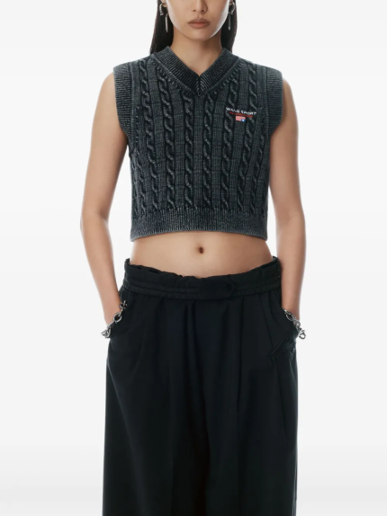 T BY ALEXANDER WANG - Women Wang Sport Embroidery V-Neck Vest