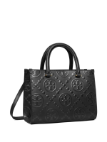 TORY BURCH - Women T Monogram Contrast Embossed Square Tote - Image 4
