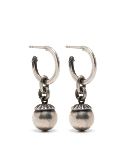 Silver earrings,front view