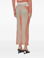 JEAN PAUL GAULTIER - Women Draped Pinstripe Body Morphing Long Skirt - Image 3