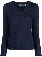POLO RALPH LAUREN - Women Cable Knit V Neck Sweater - Image 4