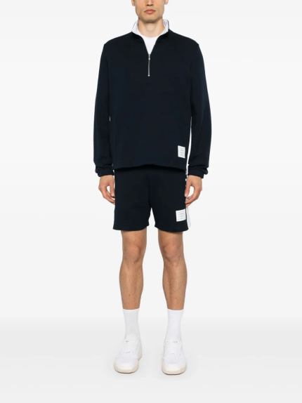 THOM BROWNE - Men Funnel Neck Half Zip Pullover