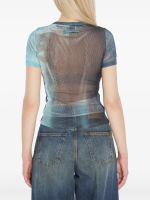 JEAN PAUL GAULTIER - Women Mesh Printed "Water" Tee - Image 4