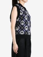MARINE SERRE - Women Moon Argyle Knit Vest - Image 2