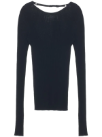 COURRÈGES - Women Lingerie Strap Rib Knit Sweater - Image 4