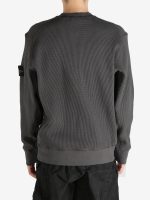 STONE ISLAND - Men Organic Cotton Waffle Fleece Sweatshirt - Image 3