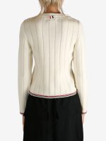 THOM BROWNE - Women Ladder Full Needle Rib Stitch Crew Neck Knitwear - Image 3