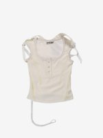 HYEIN SEO - Women Back Strap Henley Top - Image 5