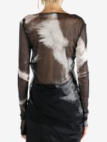 ANN DEMEULEMEESTER - Women Fiene Slim Fit Long Sleeve T-Shirt With "Angel Divine" Embroidery - Image 3