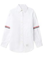 THOM BROWNE - Women Supersized Point Collar Shirt W/ Rwb Grosgrain Armbands In Oxford - Image 5