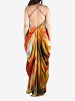YANGKEHAN - Women Rainbow Floral Silk Slip Dress - Image 3