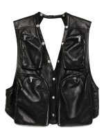 RICK OWENS - Men Gilet In Pelle Imbottito Cargo Vest - Image 5
