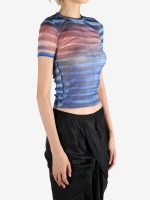 JEAN PAUL GAULTIER - Women Mesh Printed "Air" Tee - Image 2
