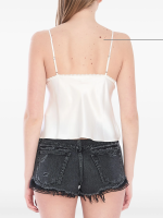 ALEXANDER WANG - Women Snap Front Cami Lace Trim Top - Image 4