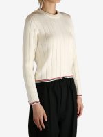 THOM BROWNE - Women Ladder Full Needle Rib Stitch Crew Neck Knitwear - Image 2
