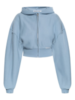 T BY ALEXANDER WANG - Women Branded Seam Label Cropped Zip Up Hoodie - Image 5