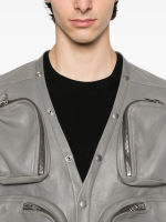 RICK OWENS - Men Leather Padded Cargo Vest - Image 4